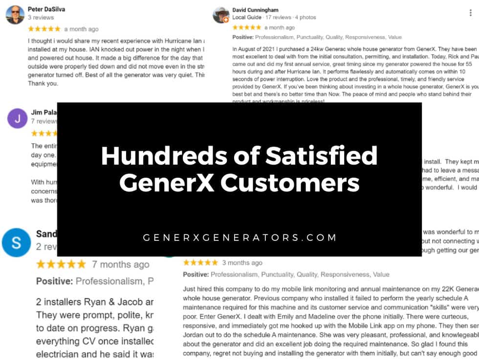 Hundreds of Satisfied GenerX Customers