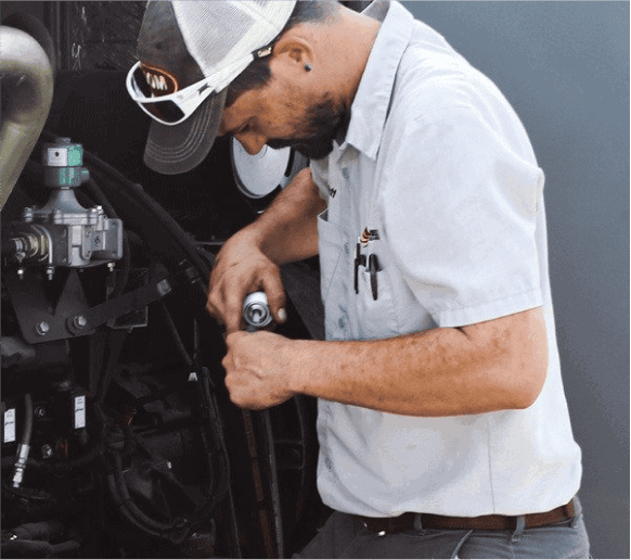 GenerX service technician installing a Generac home standby generator